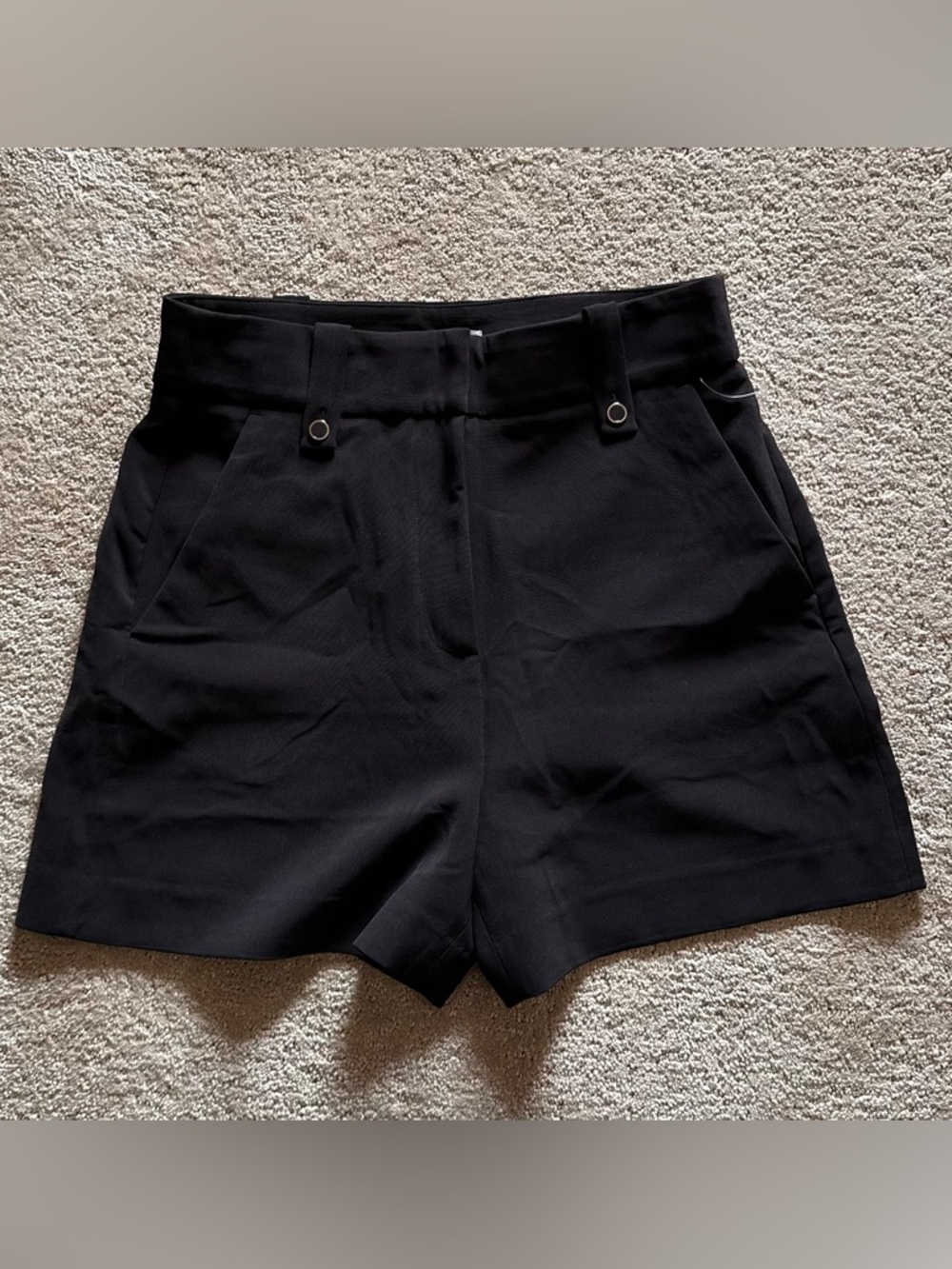 H&M Black High-Waist Tailored Shorts - size 8